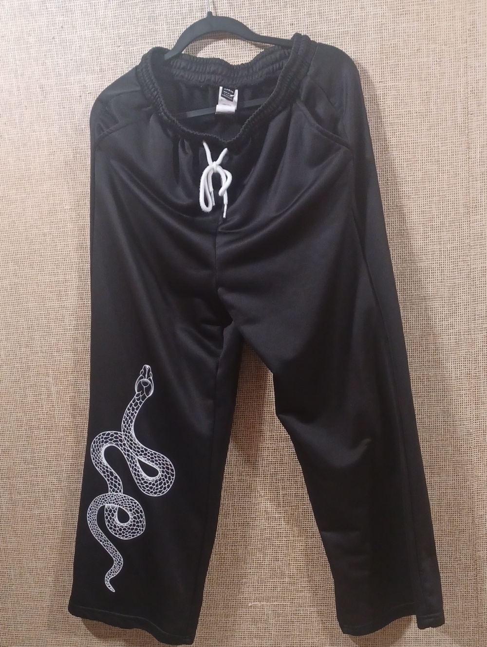 SHEIN Black Jogger Pants with White Drawstring Tag Detail